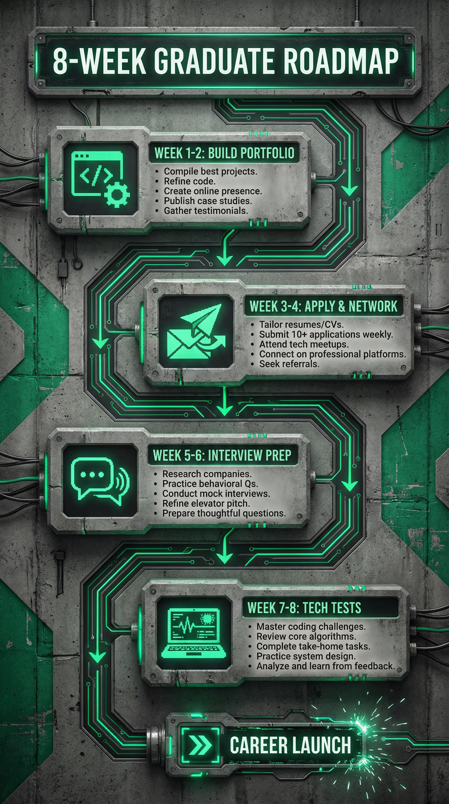 Timeline infographic for job search
