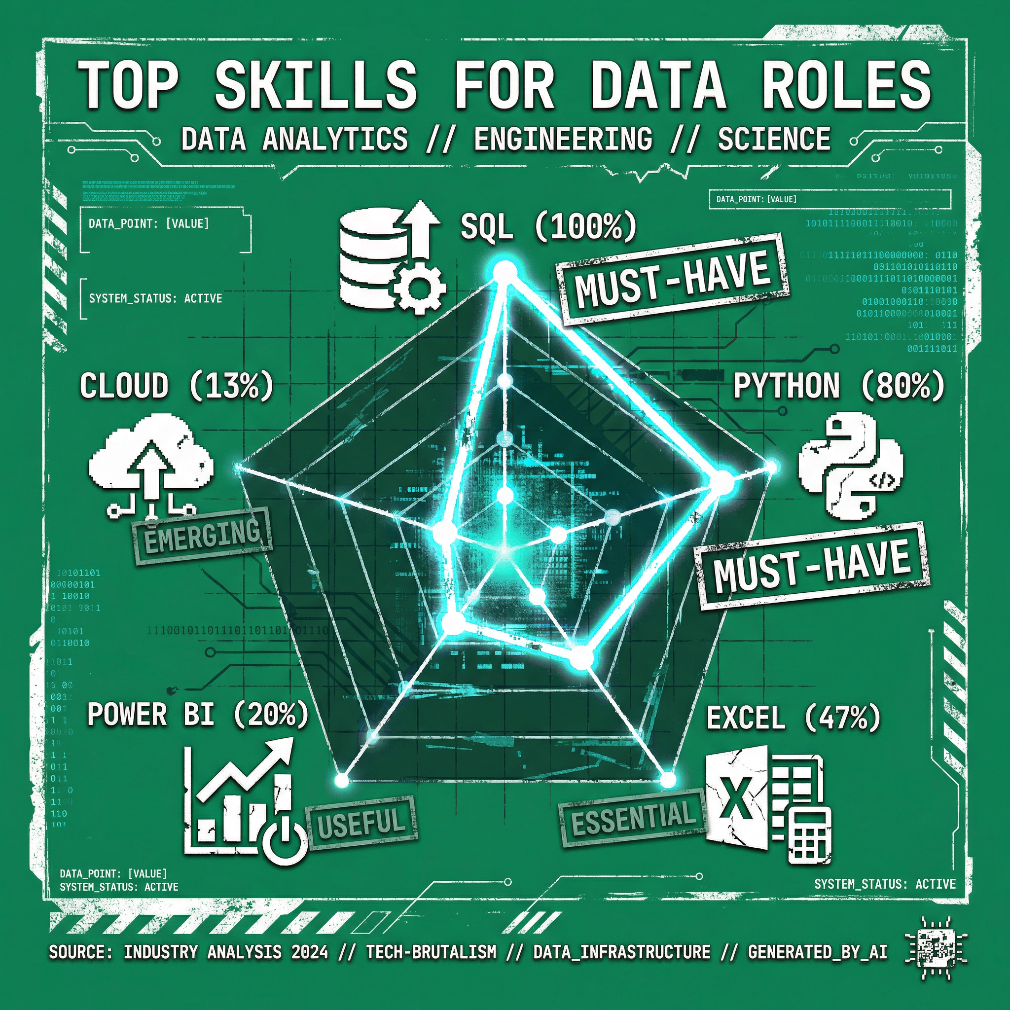 Radar chart of top data skills